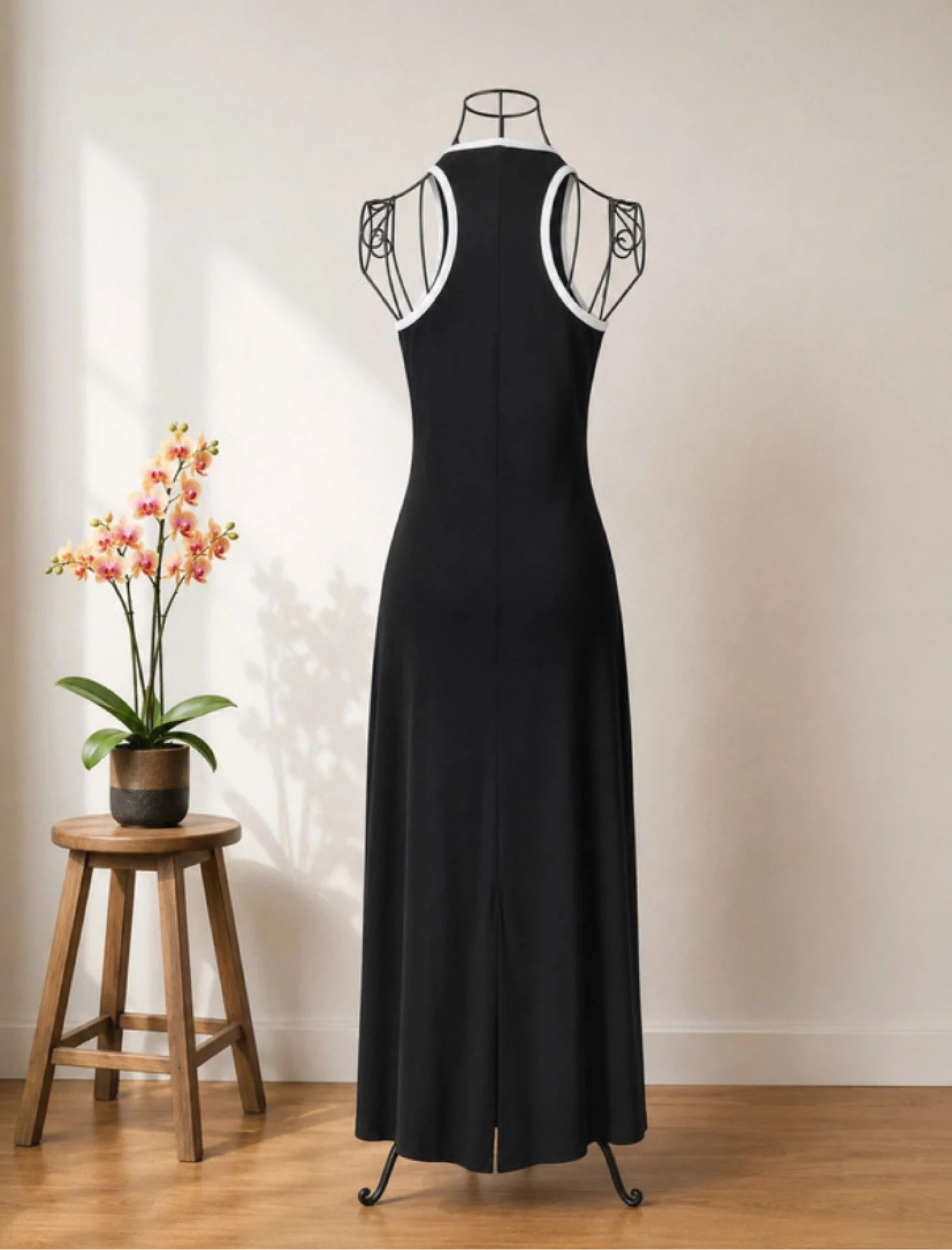 Vestido longo Oceans apart preto e branco XXS – costas nadador sport chic maxi dress tendência – photo 2